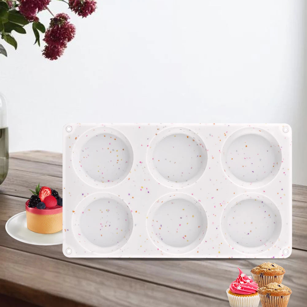 6-Cup Silicone Muffin Baking Pan – Heat-Resistant Nonstick Cupcake Mold