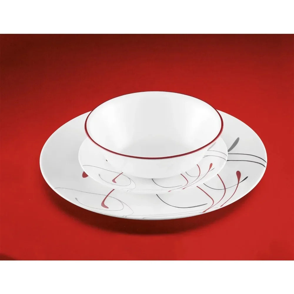 Corelle 12-Piece Vitrelle Glass Dinnerware Set – Durable & Minimalist