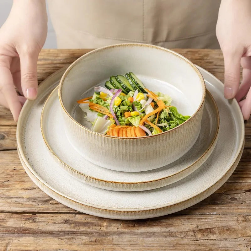 16-Piece Lead-Free Stoneware Dinnerware Set – Stylish & Safe