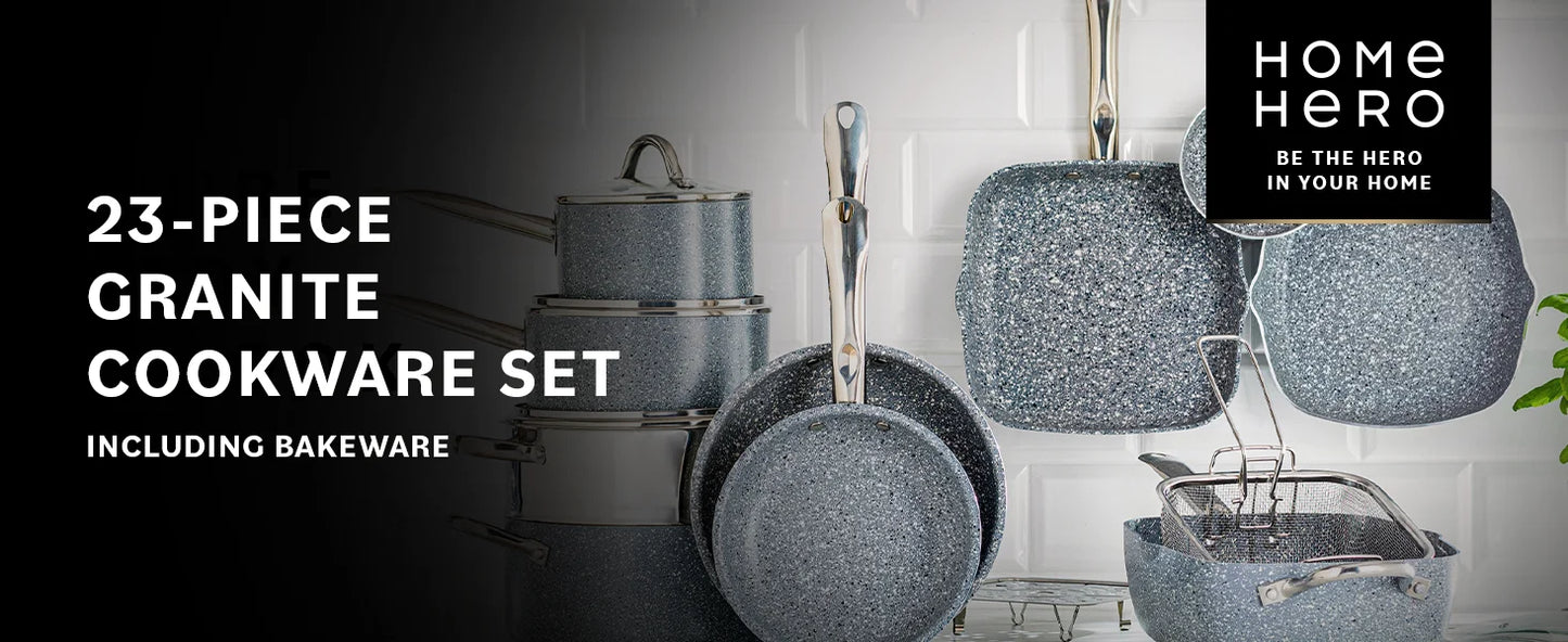 Home Hero 23-Piece Non-Stick Cookware Set – Induction Compatible