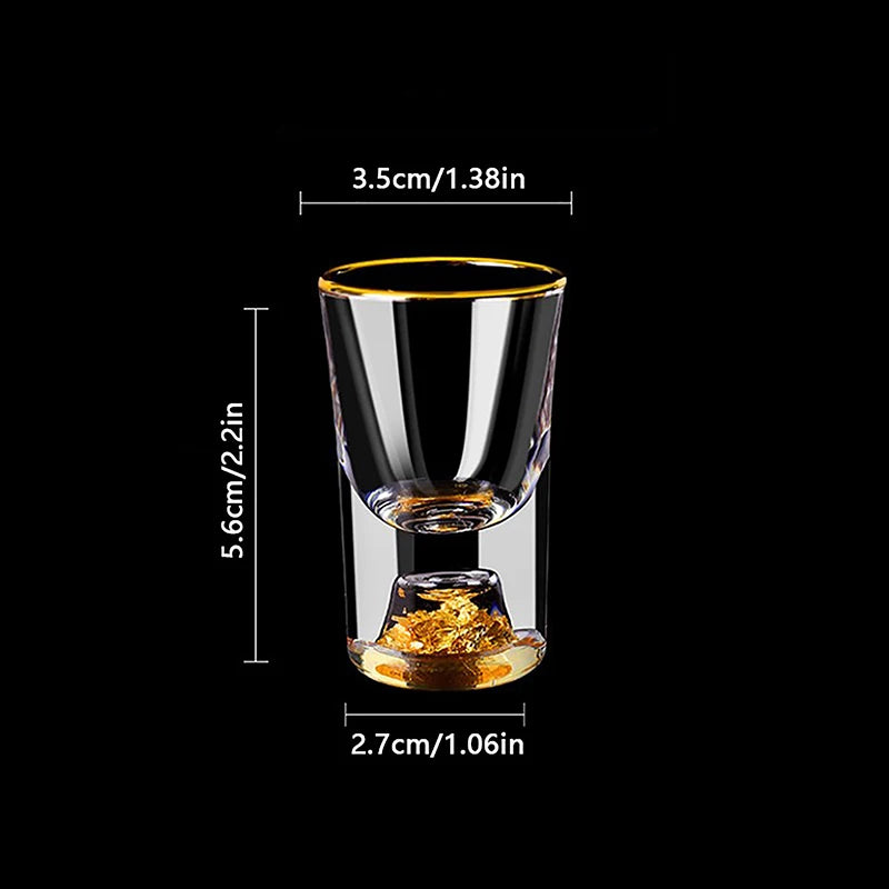Luxury Crystal Vodka & Sake Glass – Elegant Gold-Foil Cup