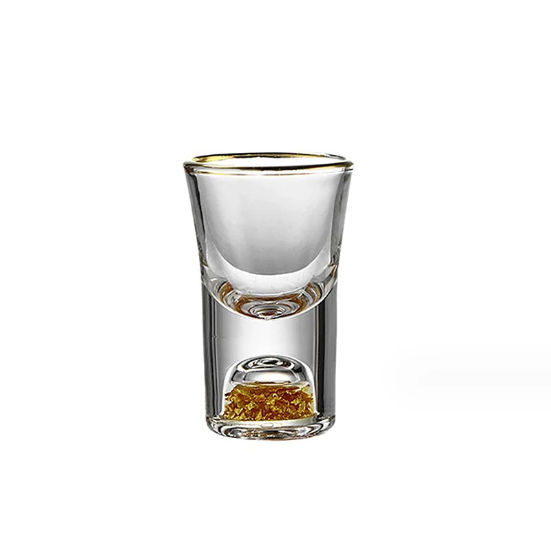 Luxury Crystal Vodka & Sake Glass – Elegant Gold-Foil Cup