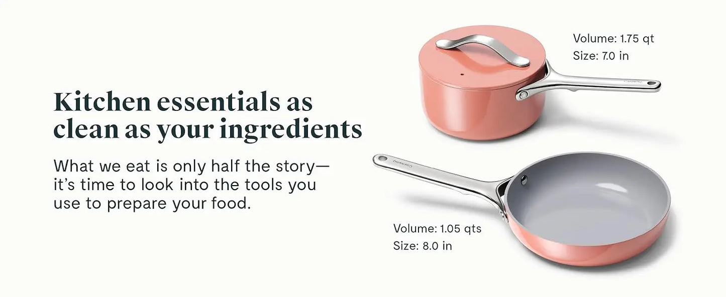 Caraway Mini Cookware Set with Fry Pan & Sauce Pan