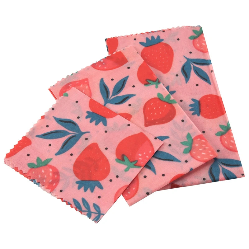 Reusable Beeswax Wrap 3 PCS Set – Eco-Friendly Food Storage for Sandwiches, Cheese, and More