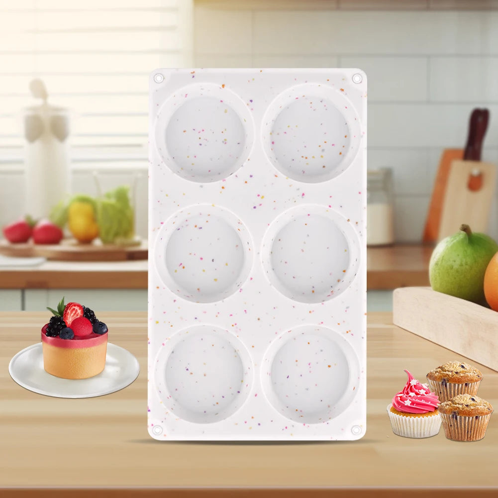 6-Cup Silicone Muffin Baking Pan – Heat-Resistant Nonstick Cupcake Mold