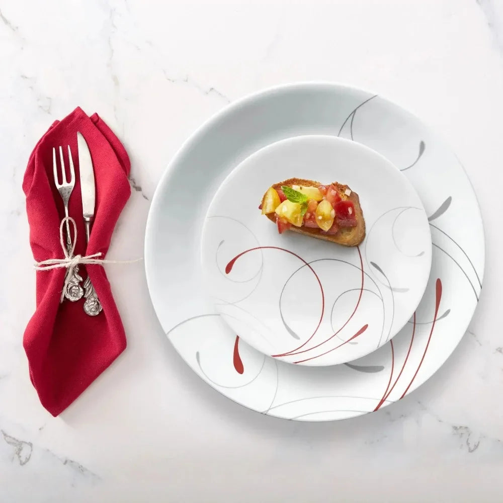 Corelle 12-Piece Vitrelle Glass Dinnerware Set – Durable & Minimalist