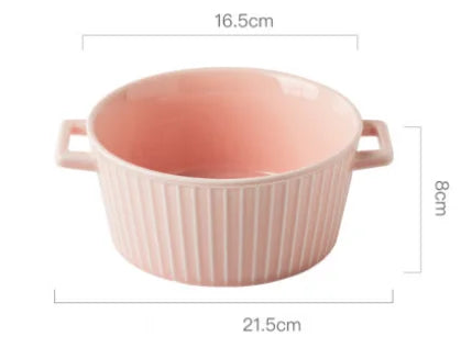 Nordic Ceramic Soup Bowl with Lid