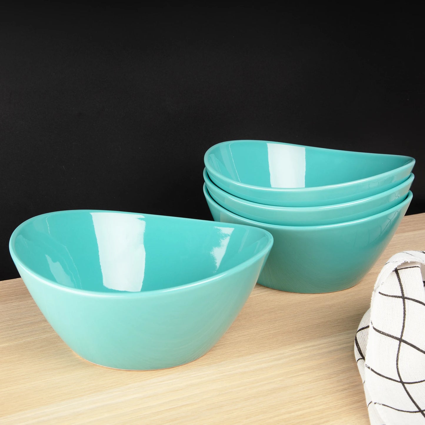 Set of 4 Porcelain 5-Inch Bowls – 10oz for Dessert & Soup