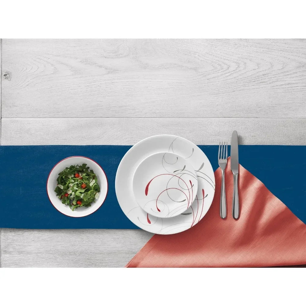 Corelle 12-Piece Vitrelle Glass Dinnerware Set – Durable & Minimalist