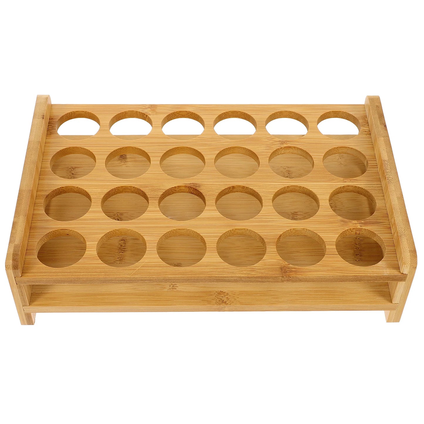Glass Spice Bottles Wooden Rack Organizer – Multipurpose Storage and Display Stand