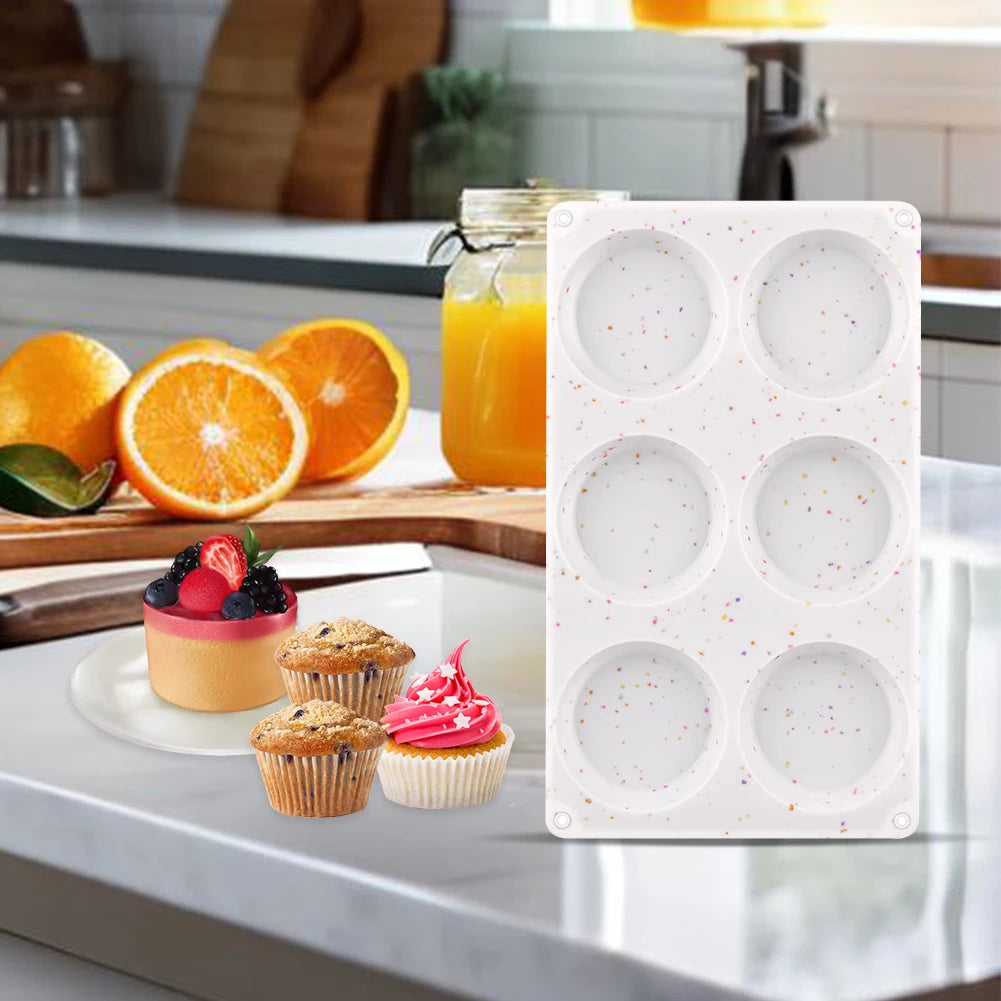 6-Cup Silicone Muffin Baking Pan – Heat-Resistant Nonstick Cupcake Mold