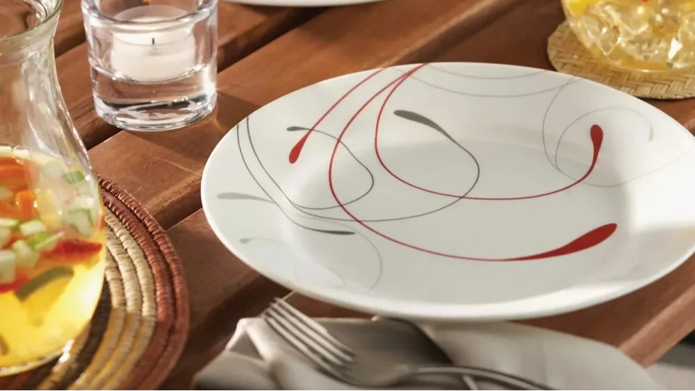 Corelle 12-Piece Vitrelle Glass Dinnerware Set – Durable & Minimalist