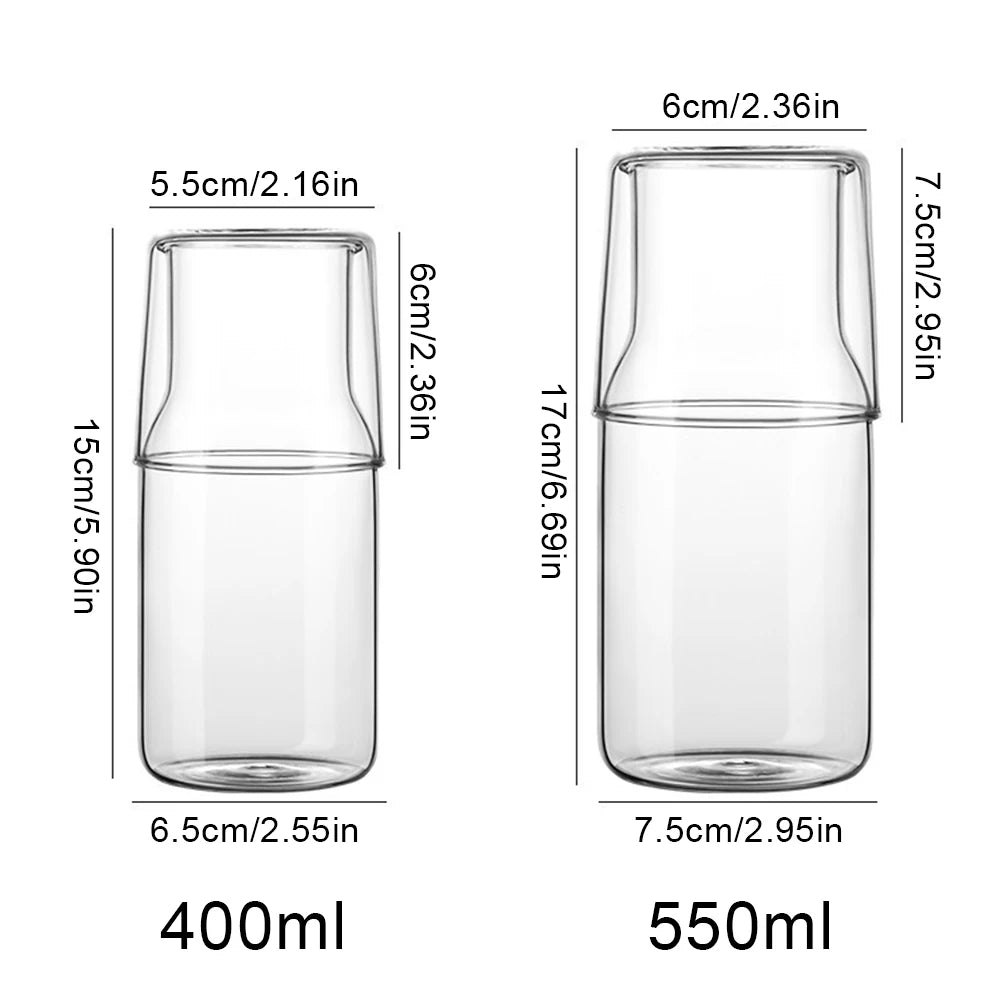 Glass Water Carafe & Kettle Set – For Hot & Cold Drinks