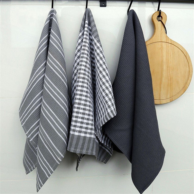 3-Piece 100% Natural Cotton Kitchen Towels – Absorbent & Lint-Free