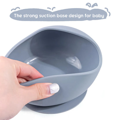 2PC Silicone Sucker Bowl Set – Baby Feeding Tableware for Infants and Toddlers, Learning to Eat Bowls with Suction for Baby Supplementary Foods