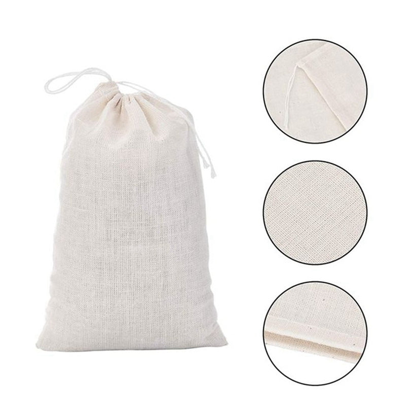 50-Pack Cotton Muslin Drawstring Bags – 4x6 Inches, Multi-Purpose for Tea, Spices & Herbs