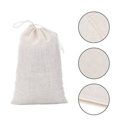 50-Pack Cotton Muslin Drawstring Bags – 4x6 Inches, Multi-Purpose for Tea, Spices & Herbs