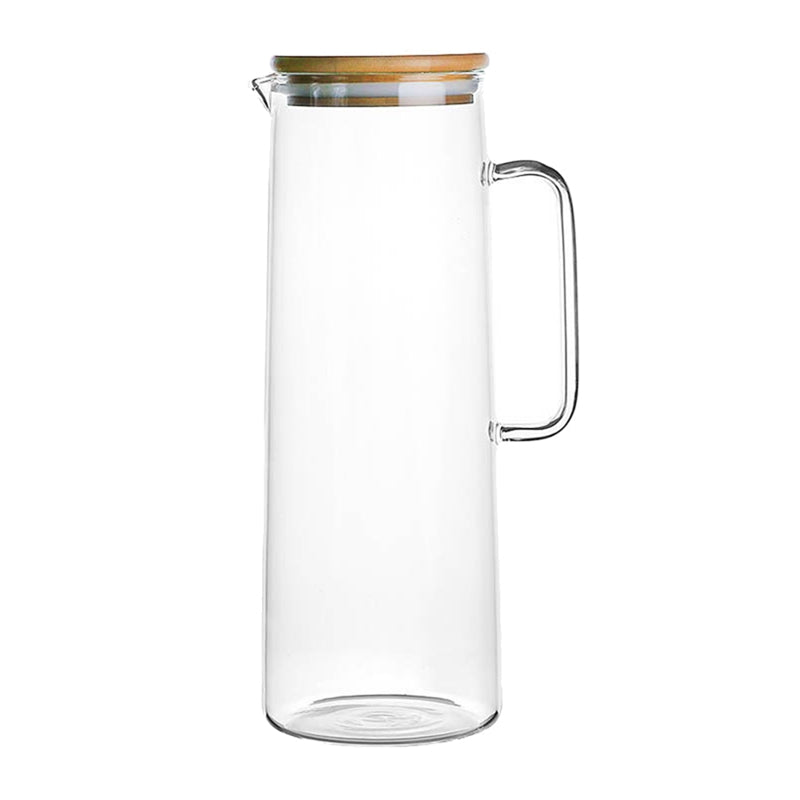 1.7L Glass Pitcher with Bamboo Lid – Hot & Cold Beverage Carafe