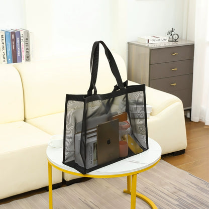 Mesh Grocery Storage Bag – Durable Transparent Reusable Handbag for Kitchen, Produce, and Grocery Shopping