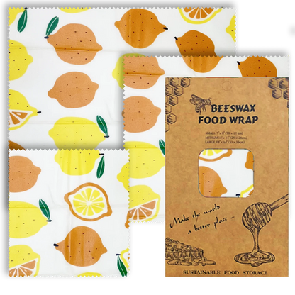 3 PCS Reusable Beeswax Food Wrap – Eco-Friendly Packaging for Cheese, Fruits, Vegetables, and More