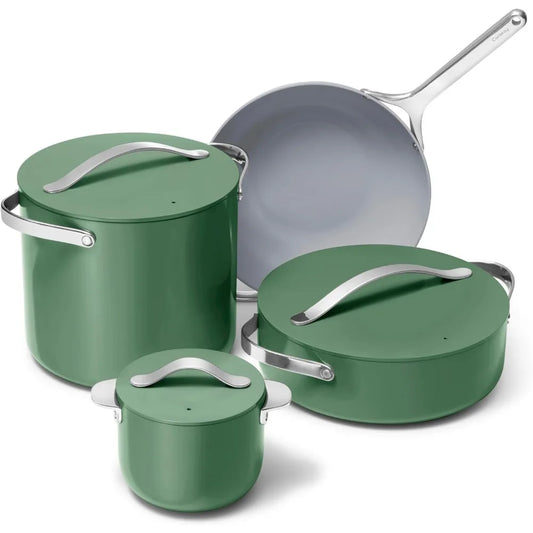 Caraway Cookware+ Collection - 8 Piece Specialty Cookware Set with Lids & Storage