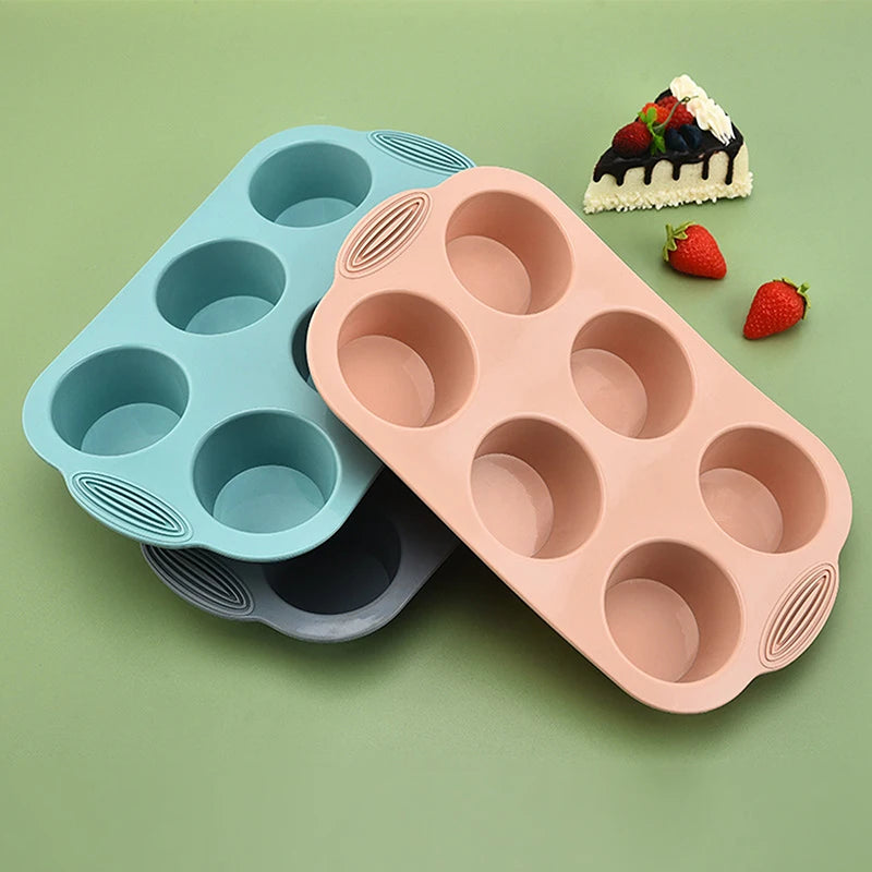 6-Cup Round Silicone Muffin Mold Cup Baking Tools