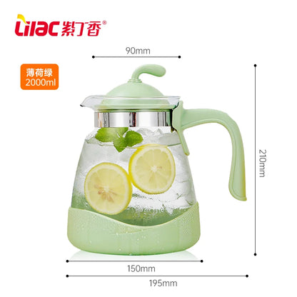 Lilac Glass Water Kettle – 2400ml Capacity