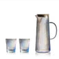 Elegant Stripe Glass Pitcher - 1.2L with Stainless Steel Lid