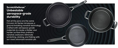 9-Piece Nonstick Induction Cookware Set with Scratch Defense Technology – Graphite Pots & Pans Set