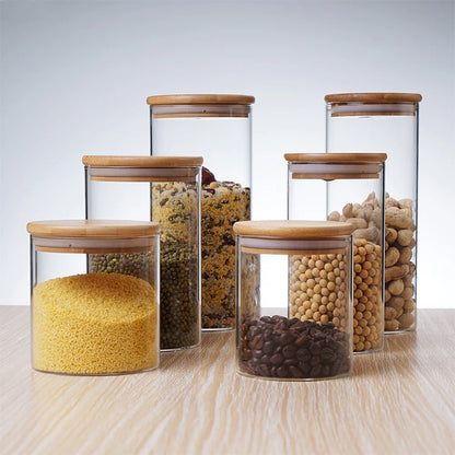 Glass Jars with Lids – Airtight Food Storage Containers for Tea, Spices, and More