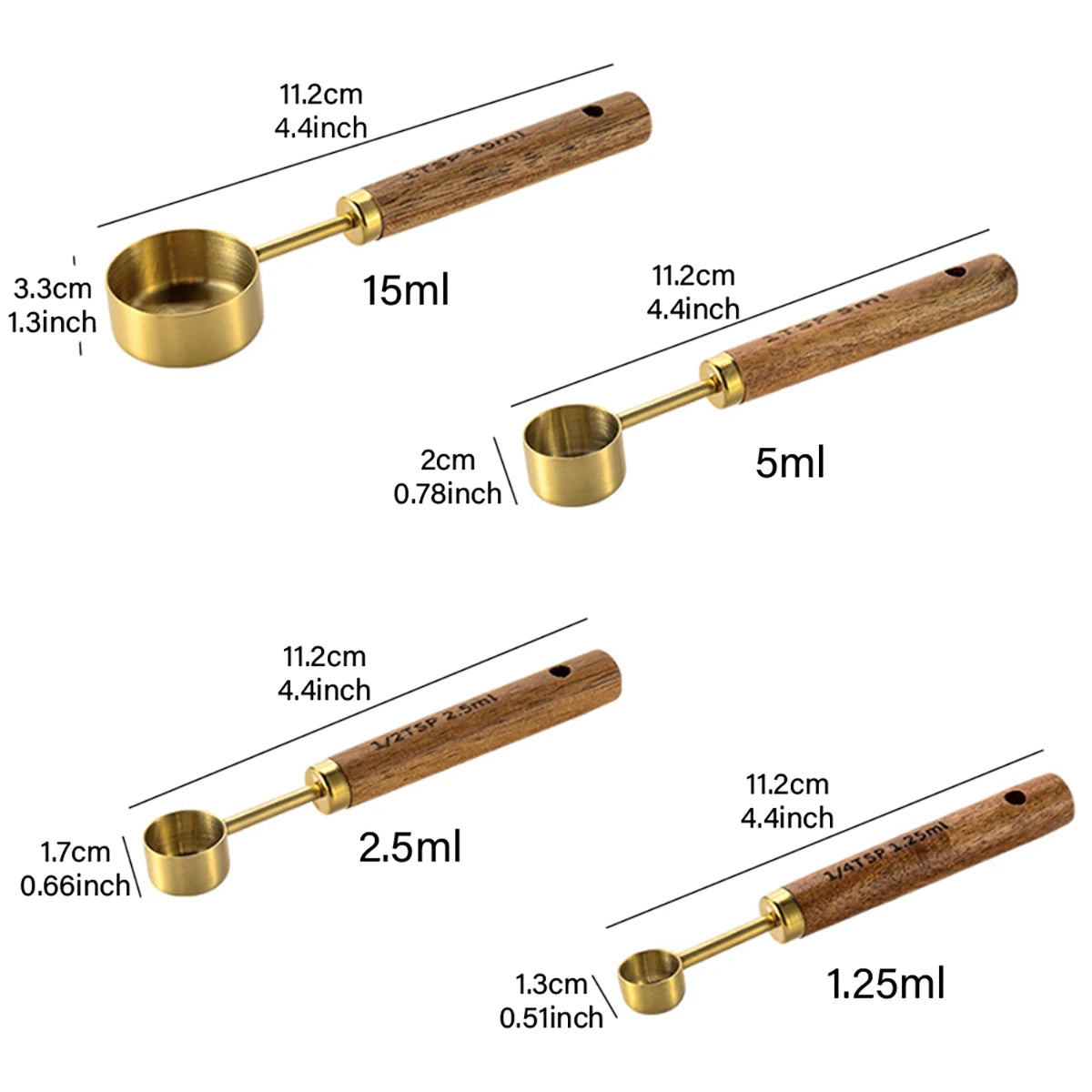 4-Piece Stainless Steel Measuring Cups and Spoons Set | Durable Kitchen Measuring Tools for Accurate Cooking