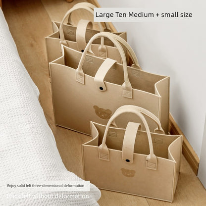 Large-Capacity Felt Shopping Bag – Reusable Shoulder Tote for Groceries, Gifts, and Everyday Use