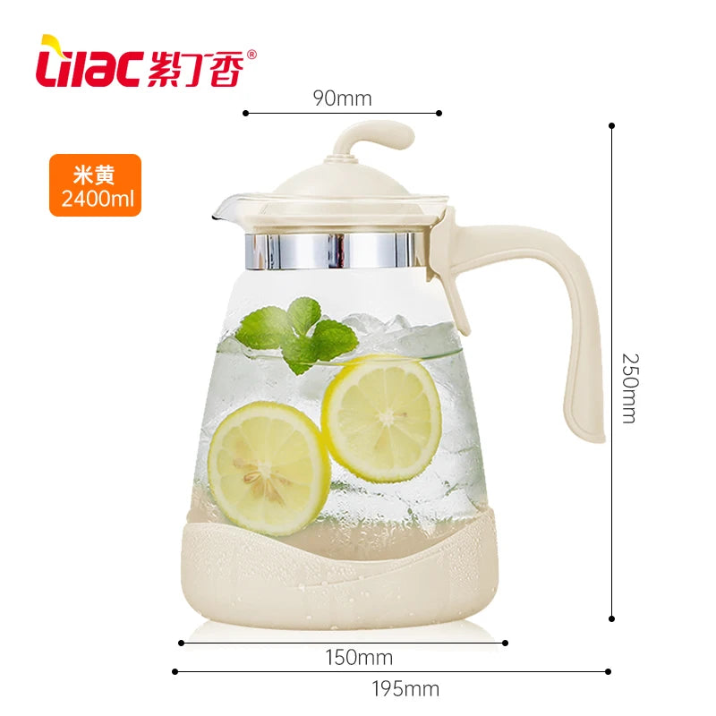 Lilac Glass Water Kettle – 2400ml Capacity