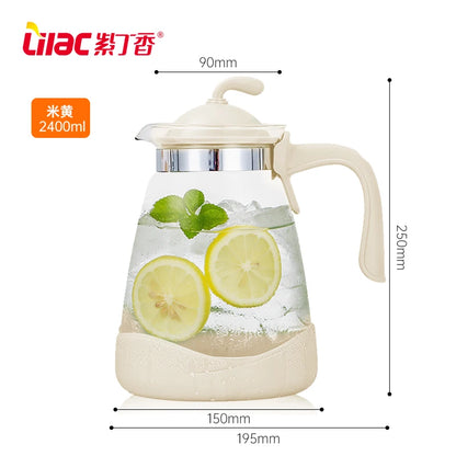 Lilac Glass Water Kettle – 2400ml Capacity