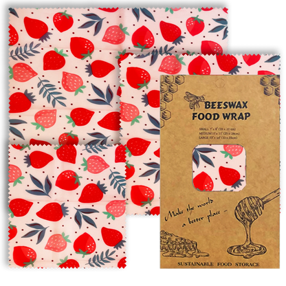 3 PCS Reusable Beeswax Food Wrap – Eco-Friendly Packaging for Cheese, Fruits, Vegetables, and More