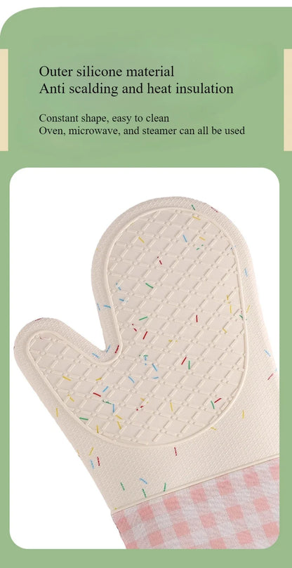 Heat-Resistant Silicone Oven Gloves – Anti-Scalding Baking Mitt