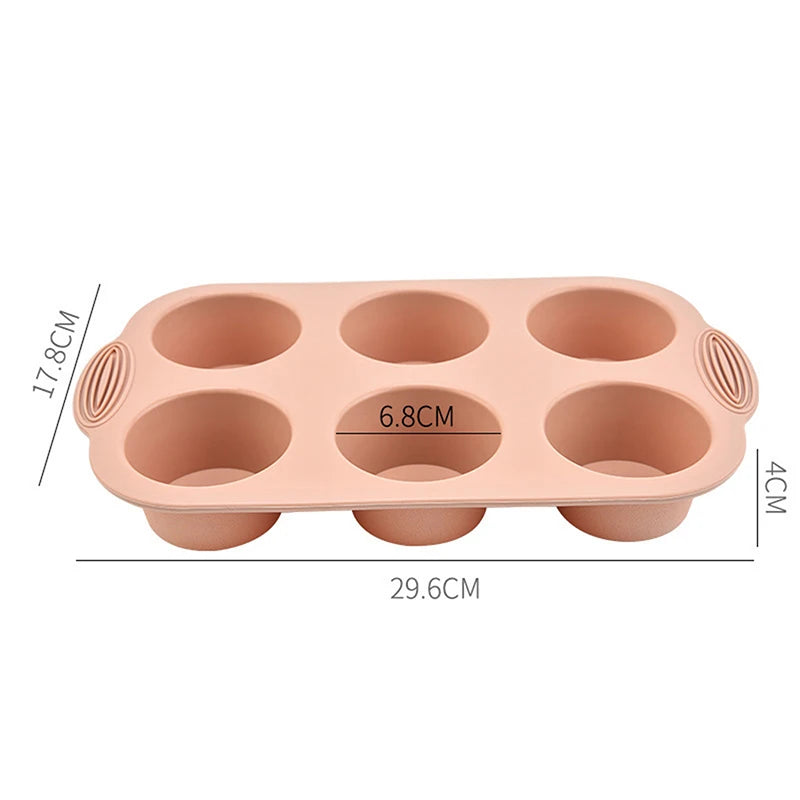 6-Cup Round Silicone Muffin Mold Cup Baking Tools