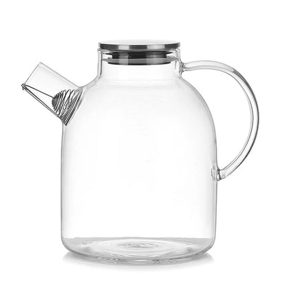 1800ml Glass Teapot with Stainless Steel Lid & Cups – Heat Resistant Kettle