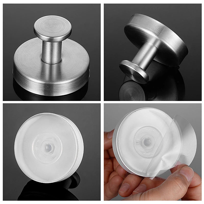 Stainless Steel Suction Cup Hook – Waterproof, Wall-Mounted Kitchen & Bathroom Hanger