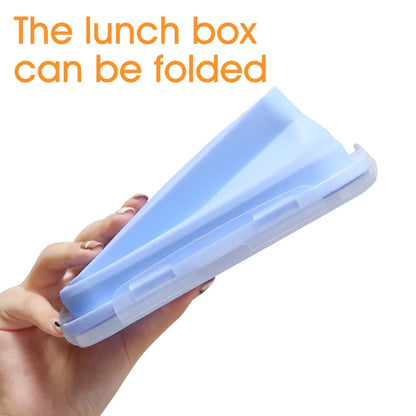 Collapsible Silicone Rectangle Lunch Box Set (4-Piece) – Bento Box Food Storage Containers (300/500/800/1200ml)