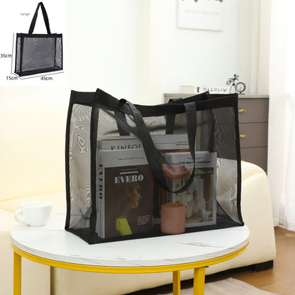 Mesh Grocery Storage Bag – Durable Transparent Reusable Handbag for Kitchen, Produce, and Grocery Shopping