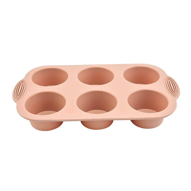 6-Cup Round Silicone Muffin Mold Cup Baking Tools