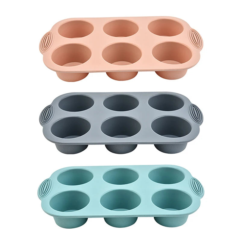 6-Cup Round Silicone Muffin Mold Cup Baking Tools