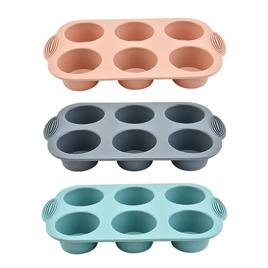 6-Cup Round Silicone Muffin Mold Cup Baking Tools