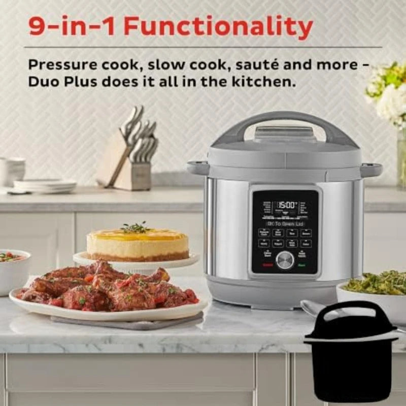 6-Quart 9-in-1 Whisper-Quiet Electric Pressure Cooker – Slow Cooker, Rice Steamer, Sauté, Yogurt Maker, Warmer, and Sterilizer