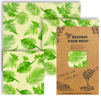 3 PCS Reusable Beeswax Food Wrap – Eco-Friendly Packaging for Cheese, Fruits, Vegetables, and More