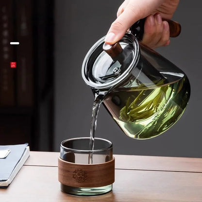 Elegant Glass Teapot Set with Teacups – Perfect for Family Gatherings