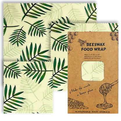 3 PCS Reusable Beeswax Food Wrap – Eco-Friendly Packaging for Cheese, Fruits, Vegetables, and More