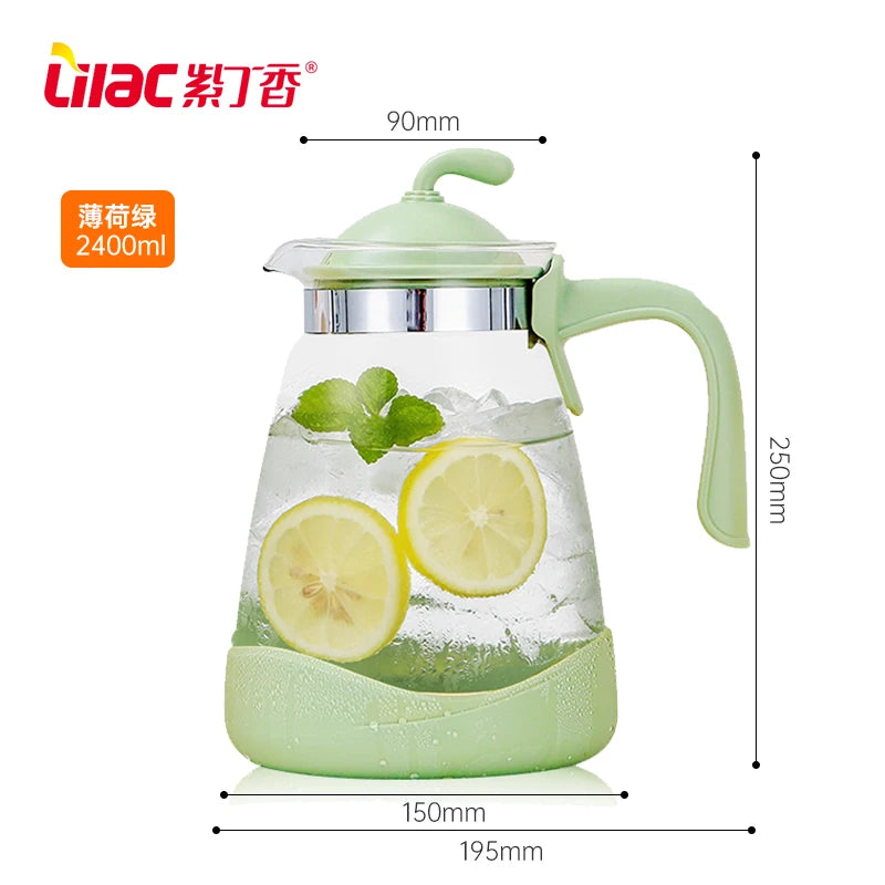 Lilac Glass Water Kettle – 2400ml Capacity