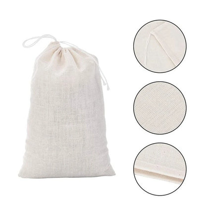 50-Pack Cotton Muslin Drawstring Bags – 4x6 Inches, Multi-Purpose for Tea, Spices & Herbs